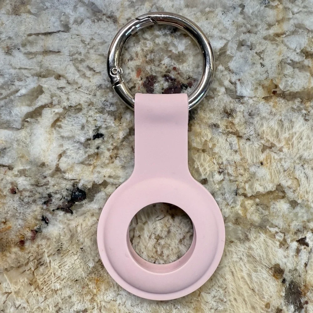 Apple AirTag Pink Silicone Keychain Case